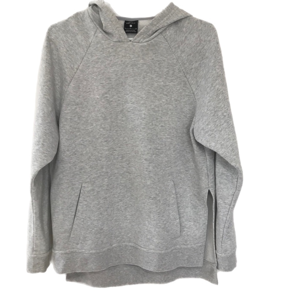 Nike Heather Gray Dry Training Hoodie Vented Droptail